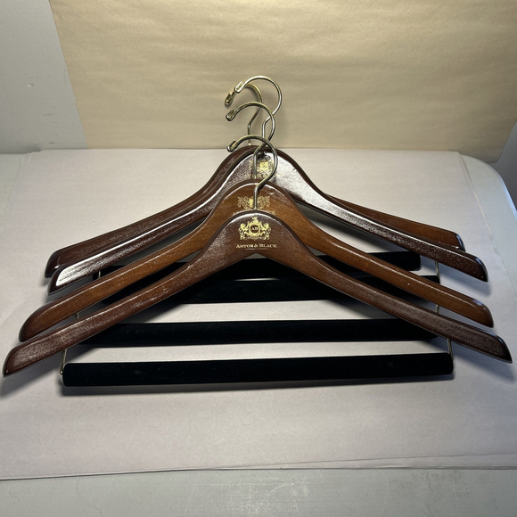 ASTOR & BLACK Other - ASTOR & BLACK (3) Custom Clothiers Suit Jacket Pants Hanger FELT BAR Brass Hook